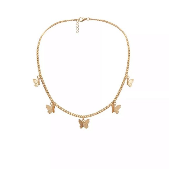 Metal alloy butterfly Pendant Gold Silver Necklaces - Picture 5 of 5